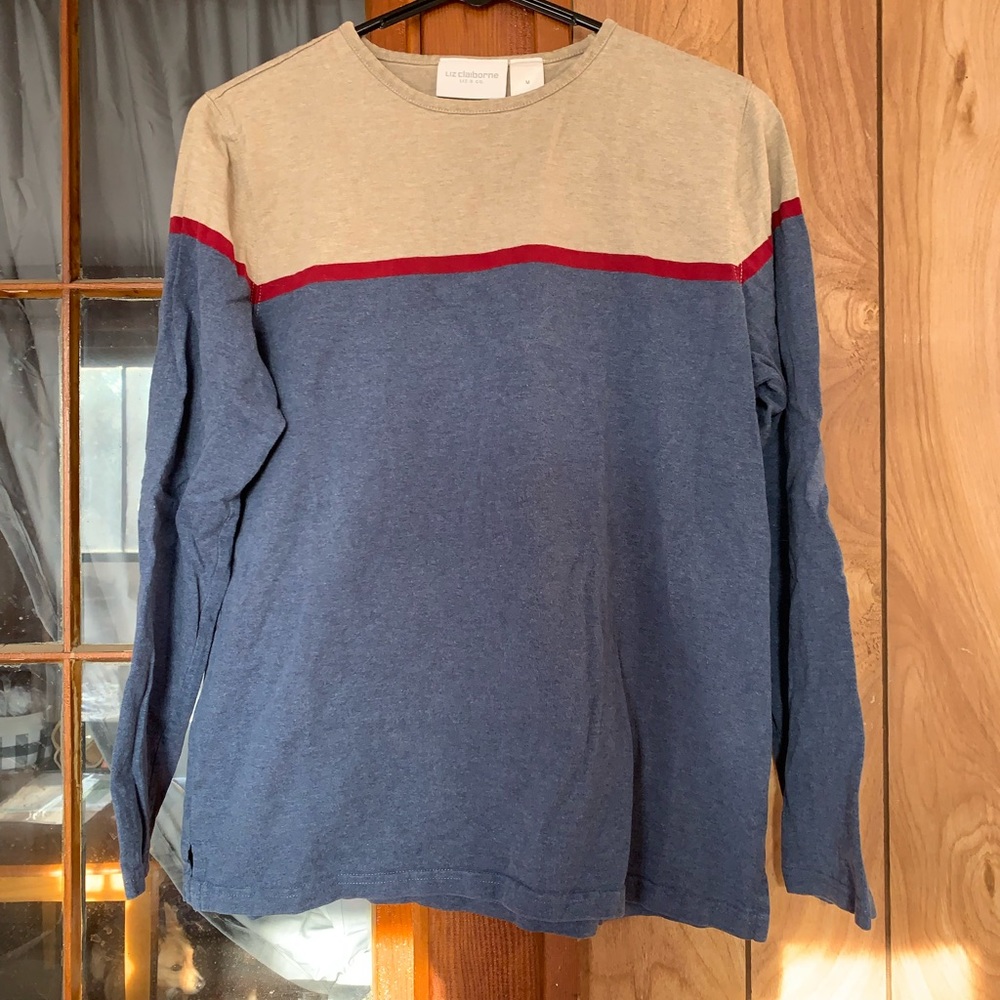 Color block long sleeve t shirt
